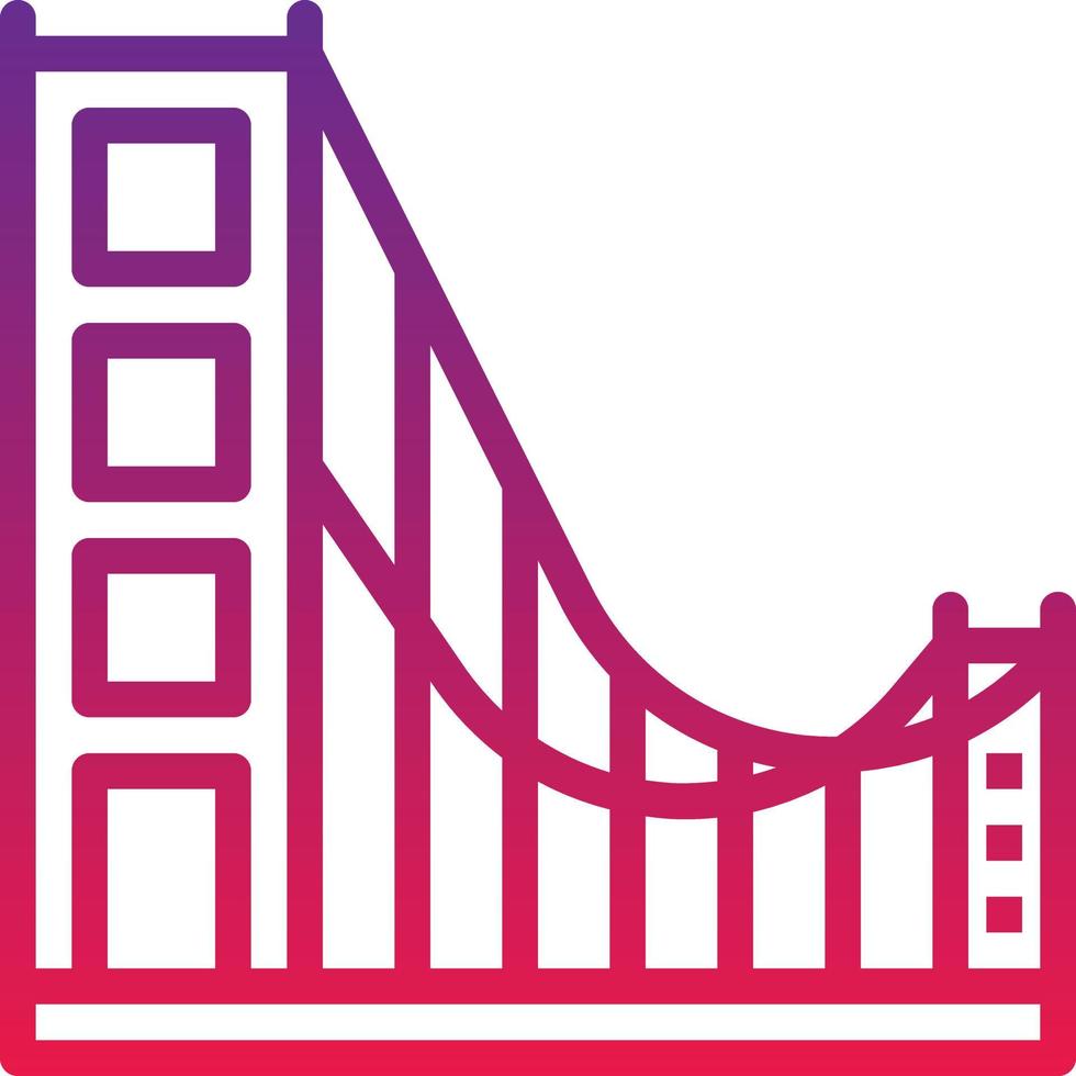 puente golden gate san francisco california hito - icono degradado vector