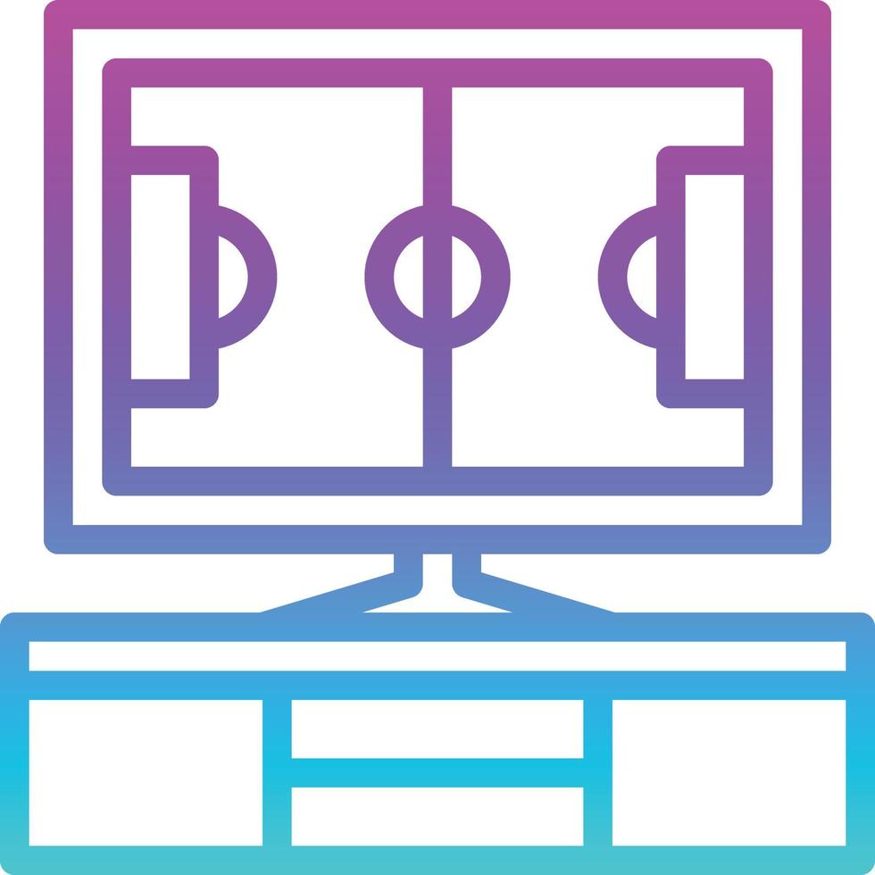 entretenimiento de canal deportivo de televisión de fútbol - icono degradado vector