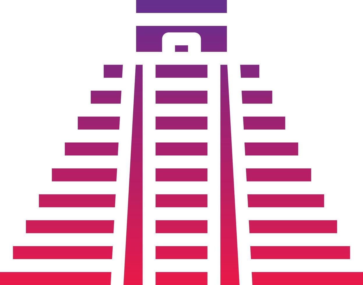 chichen itza mexico landmark building - solid gradient icon vector