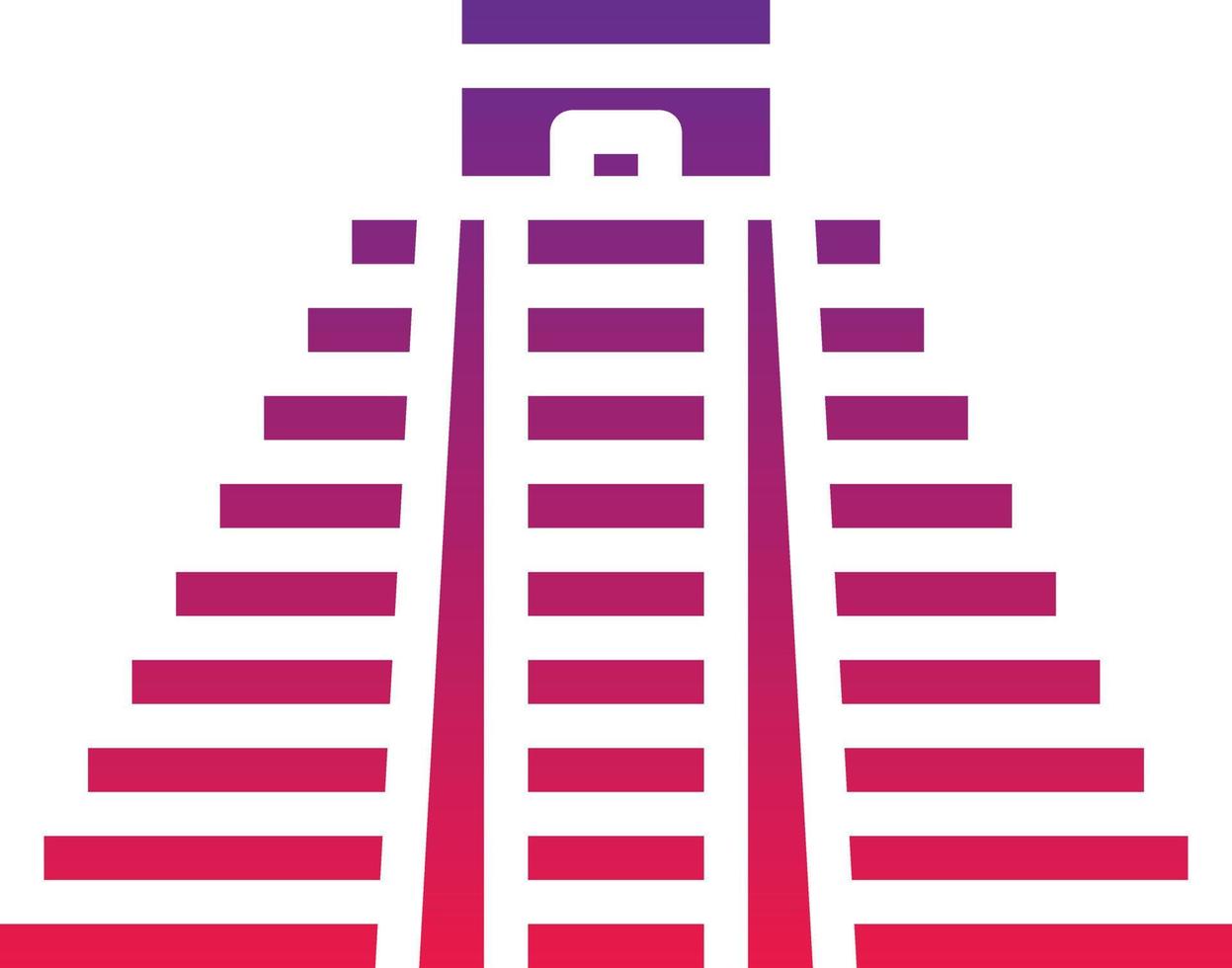 chichen itza mexico landmark building - solid gradient icon vector