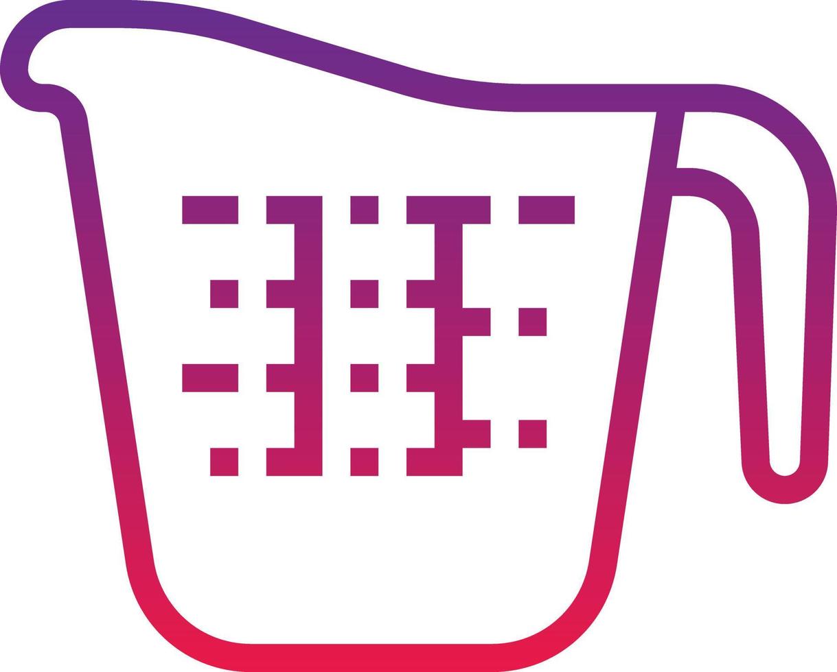 cup measuring jug jar kitchen - gradient icon vector