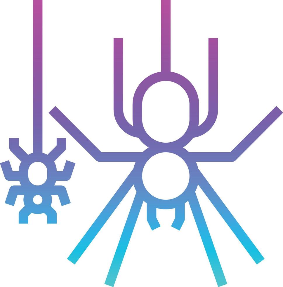 spider web animal haunted halloween - gradient icon vector