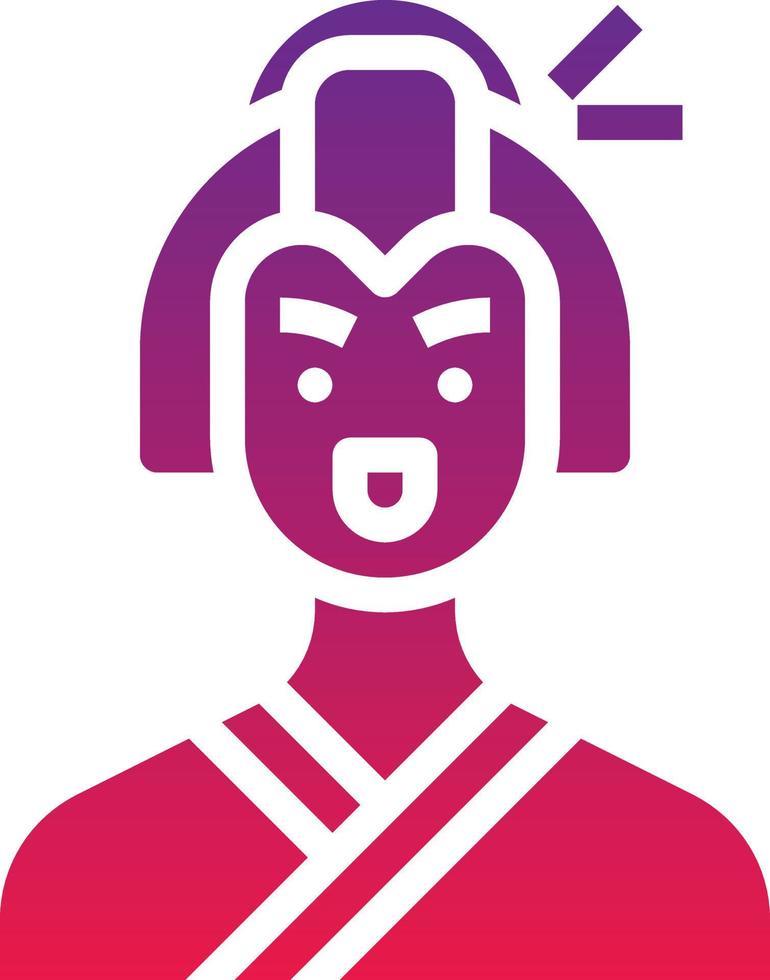 geisha girl woman avatar japan - solid gradient icon vector