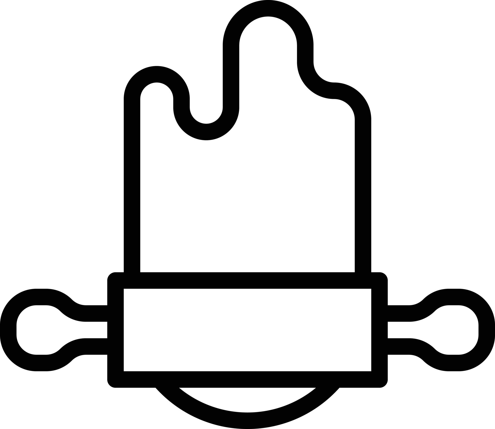 rolling pin bakery dough roll kitchen outline icon 14358529 Vector