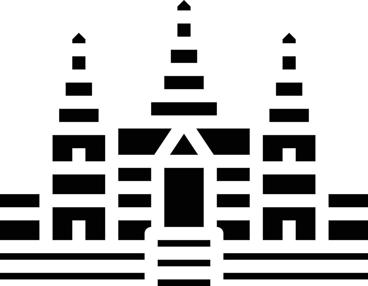 angkor wat cambodia landmark siem reap building - solid icon vector