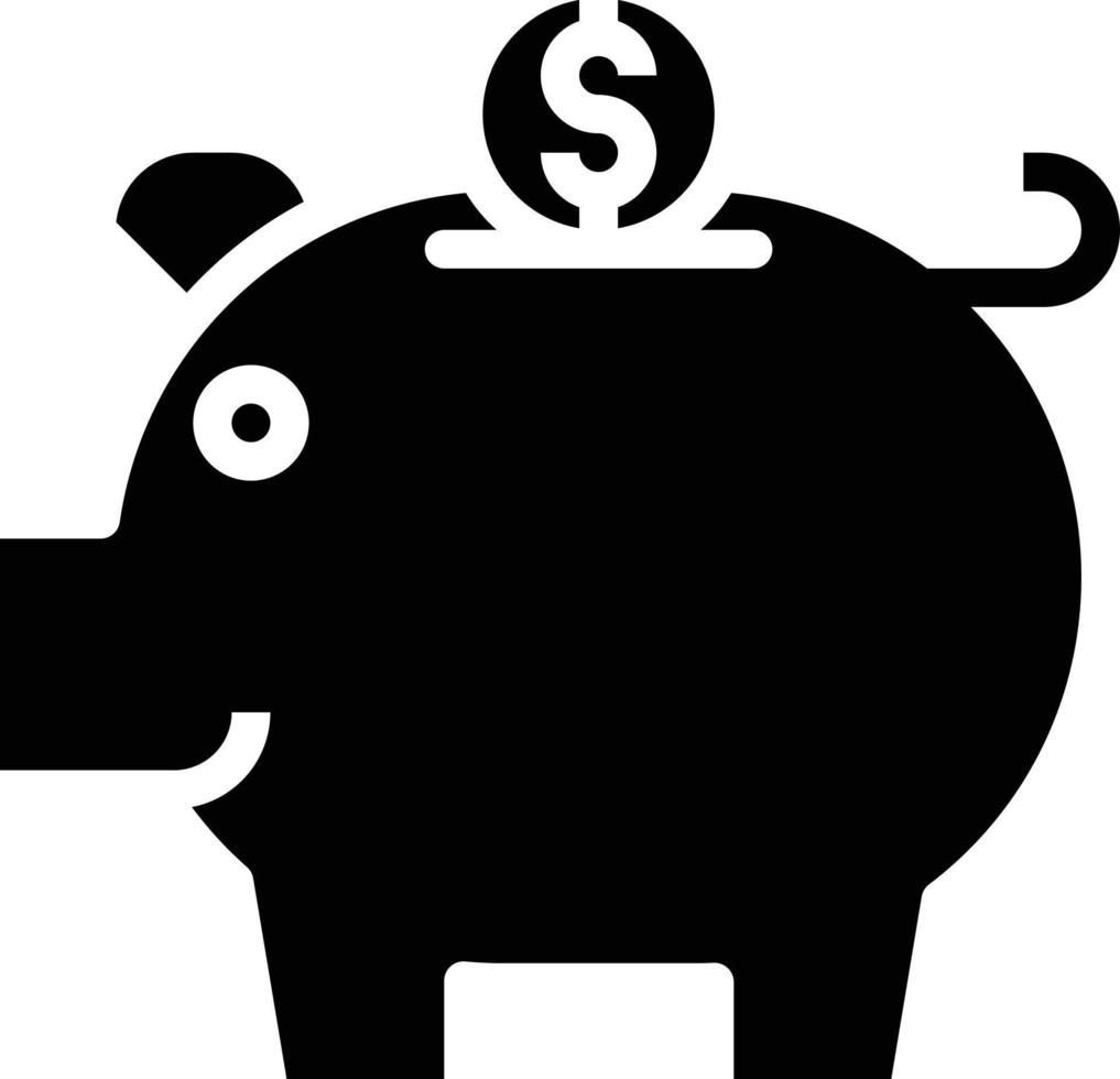 banco de ahorros piggy money banking - icono sólido vector