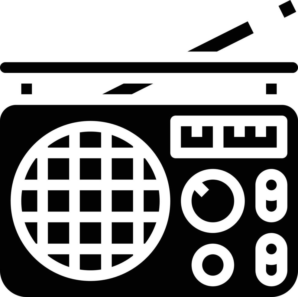 radio music musical instrument - solid icon vector