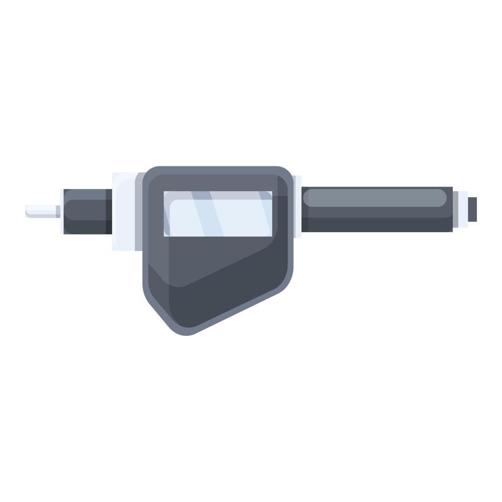 Digital micrometer equipment icon, cartoon style vector