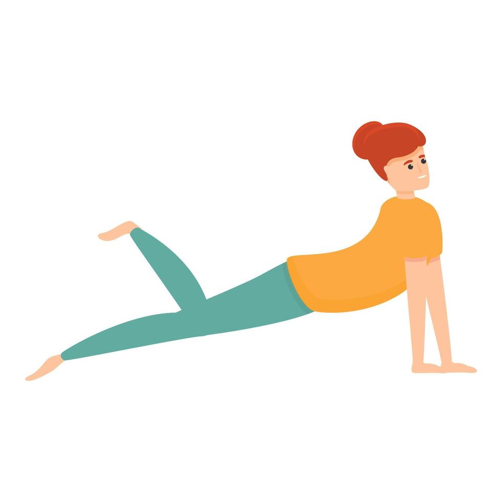 icono delgado de pilates, estilo de dibujos animados vector