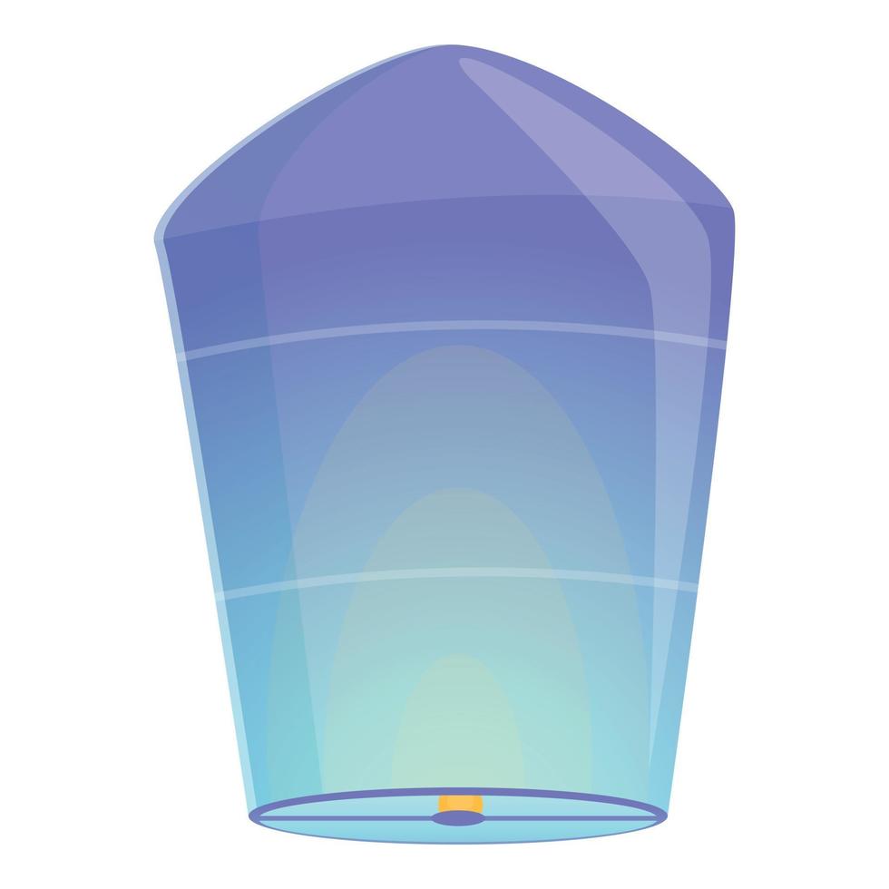 Blue floating lantern icon, cartoon style vector