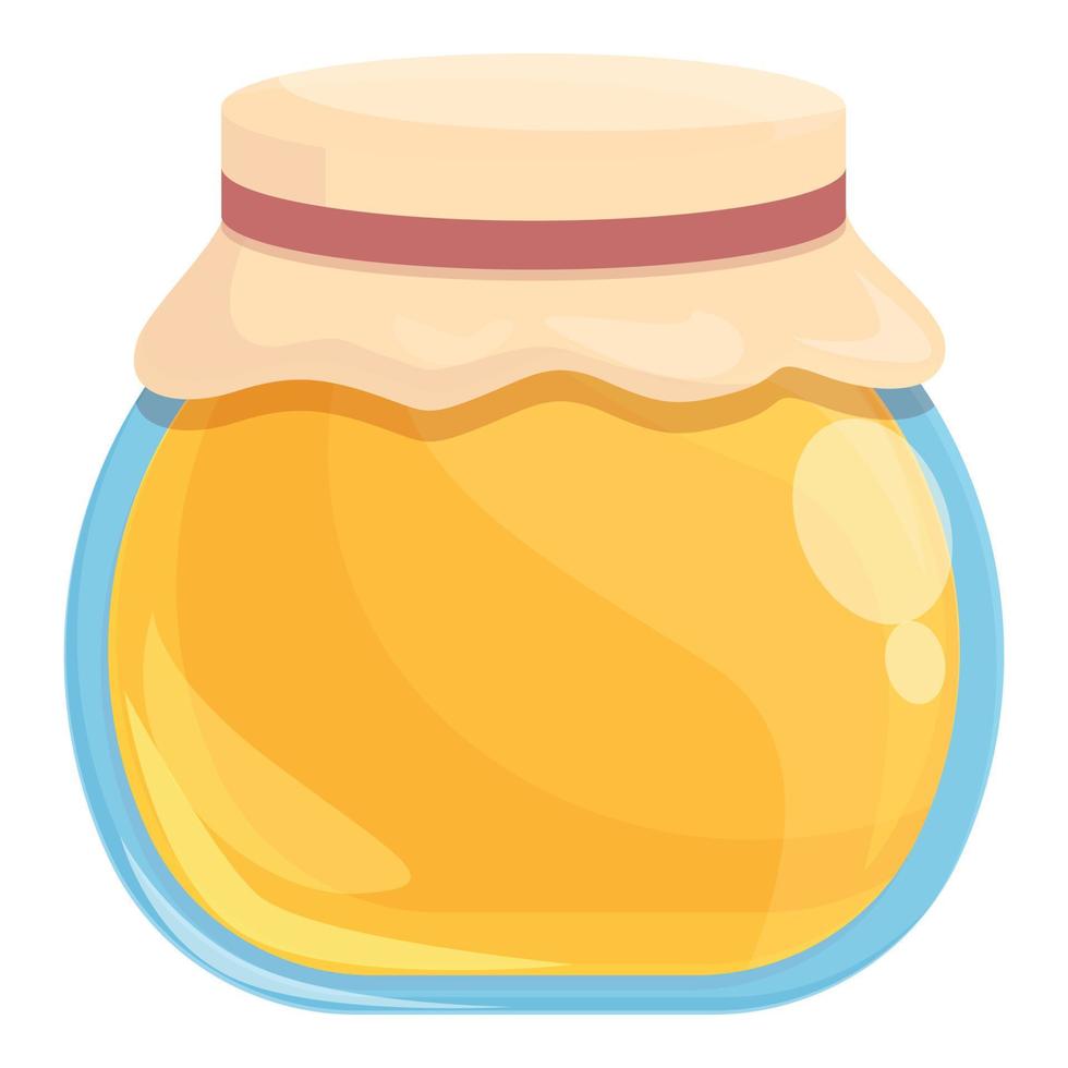 Full honey jar icon cartoon vector. Gold propolis vector