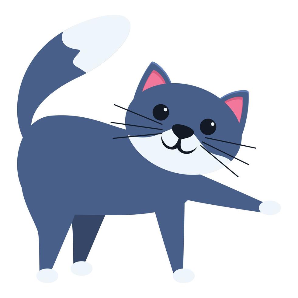 Playful cat character icon, cartoon style vector
