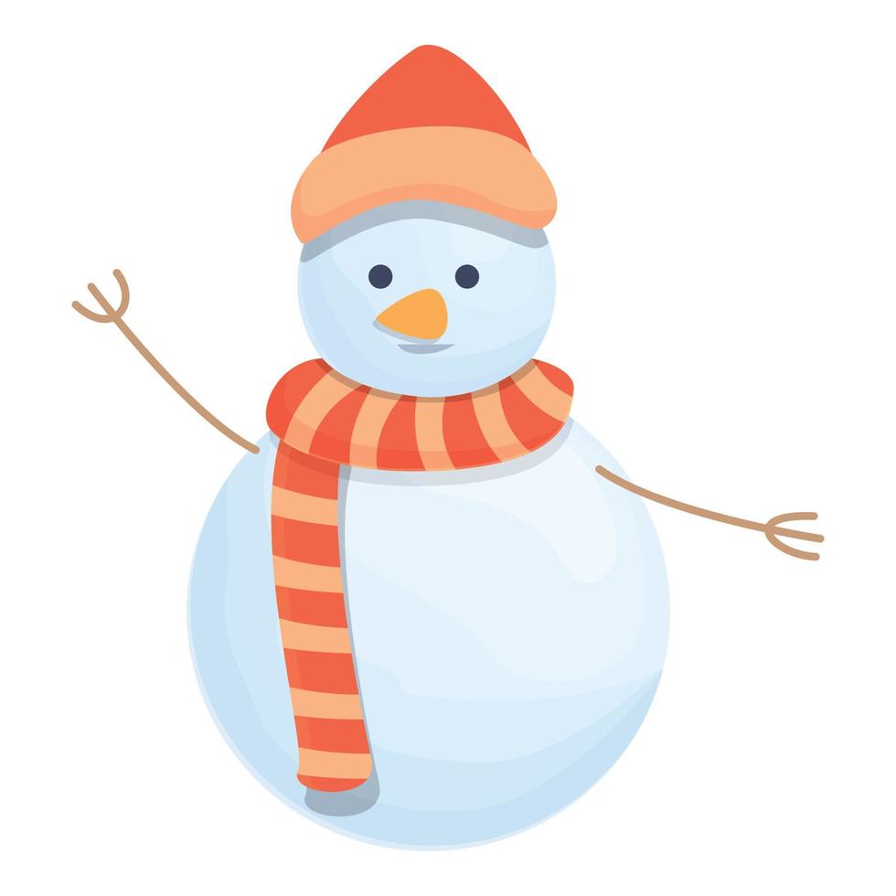 Cotton scarf snowman icon cartoon vector. Christmas man vector