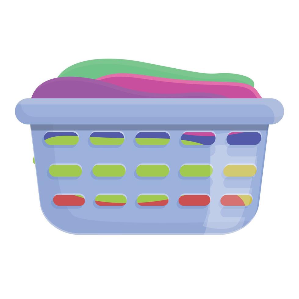 Clothes donation basket icon, cartoon style vector