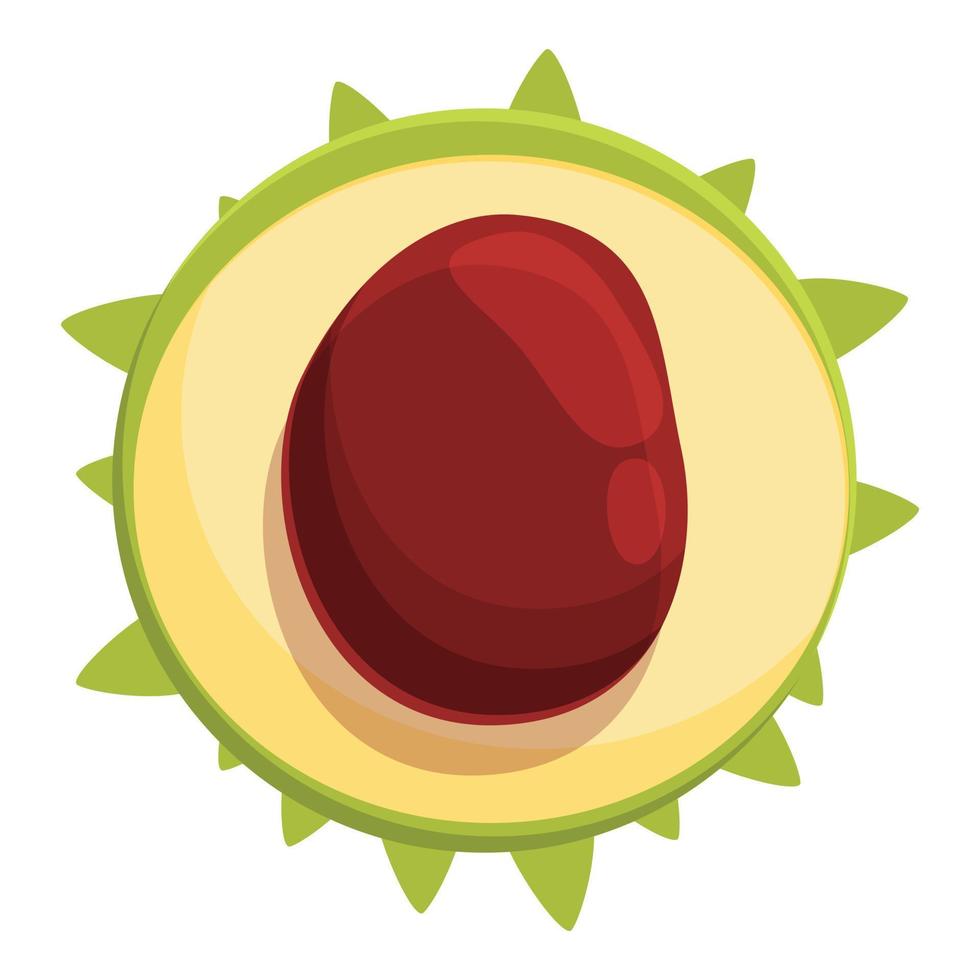 Chestnut branch icon, cartoon style vector