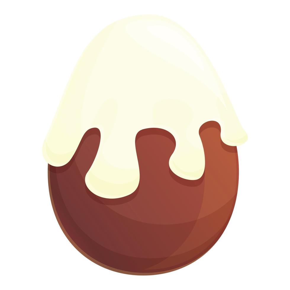 Milk splash chocolate egg icon cartoon vector. Easter candy vector