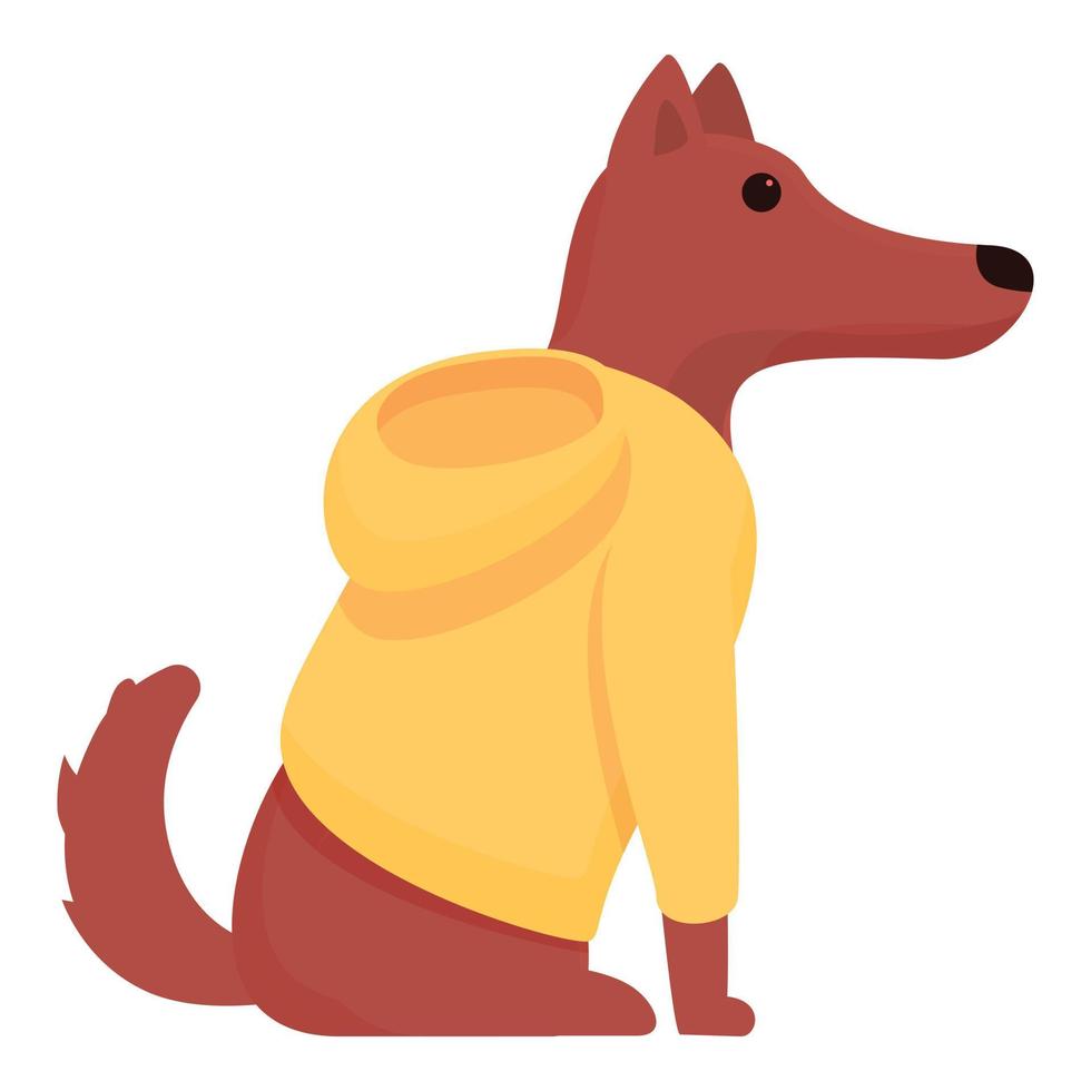 Hoddie dog clothes icon, cartoon style vector