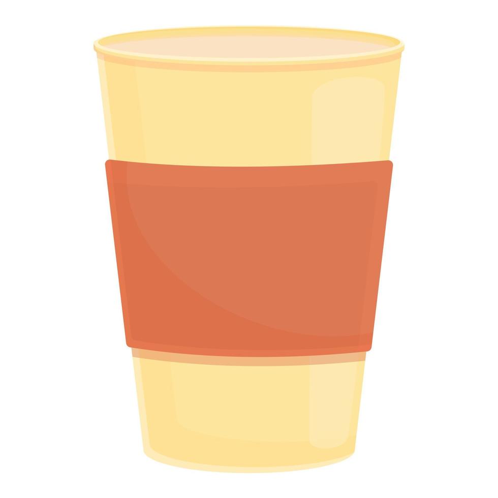 Latte carton cup icon, cartoon style vector