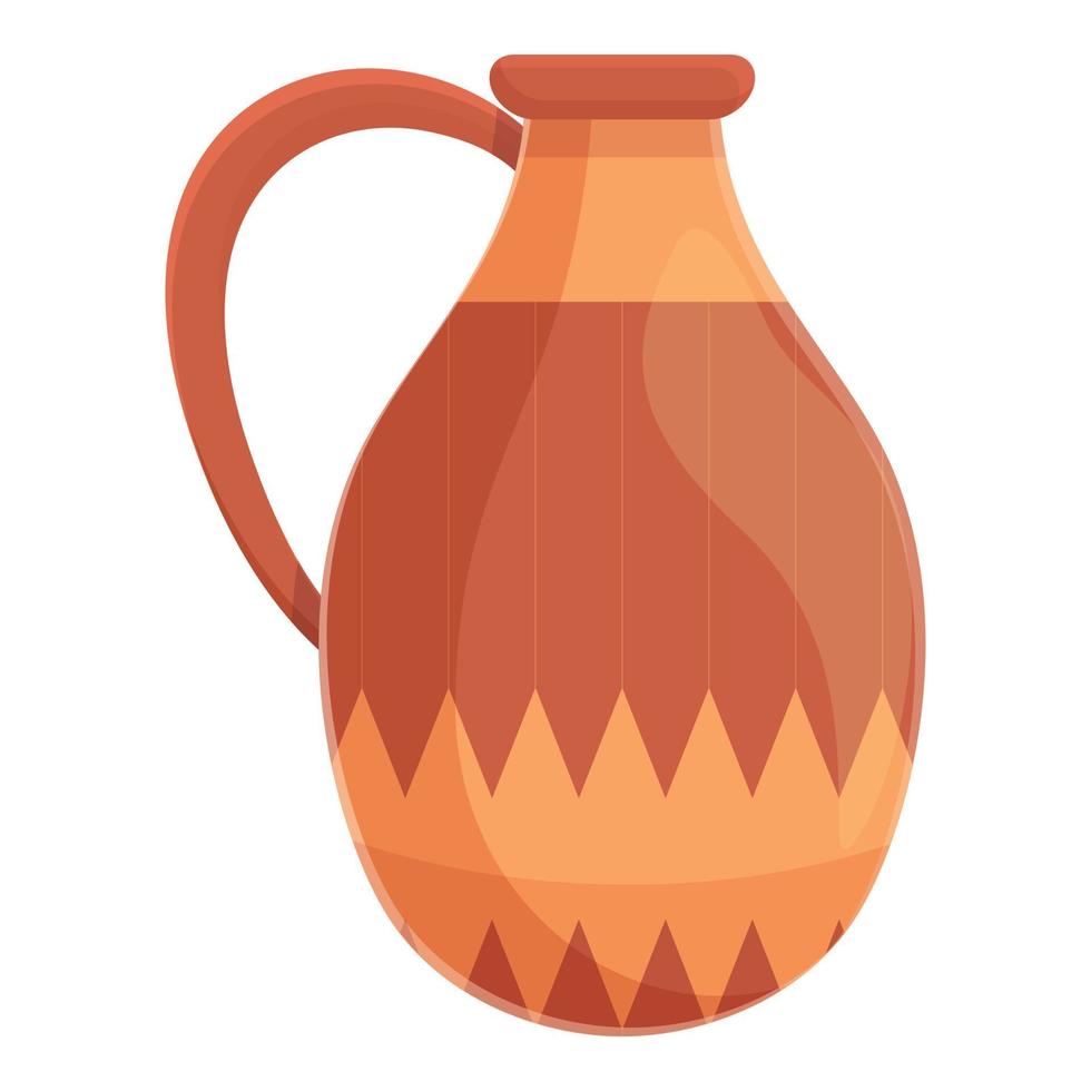 icono de vino de ánfora, estilo de dibujos animados vector