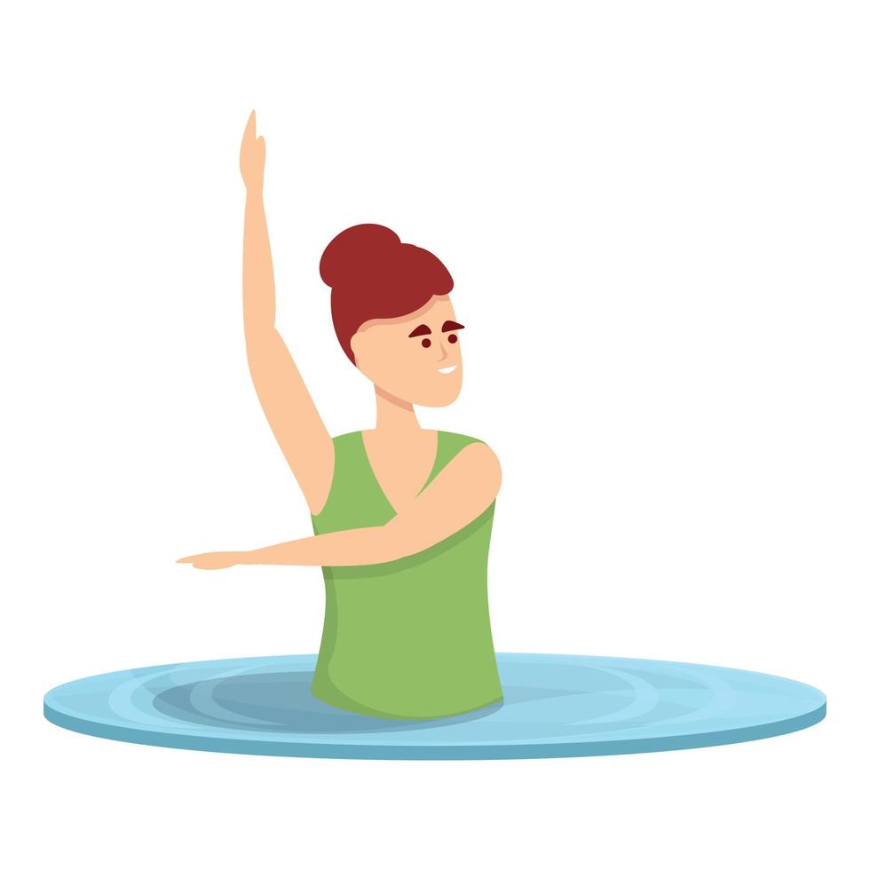 Synchronized swim icon cartoon vector. Sport swimming vector