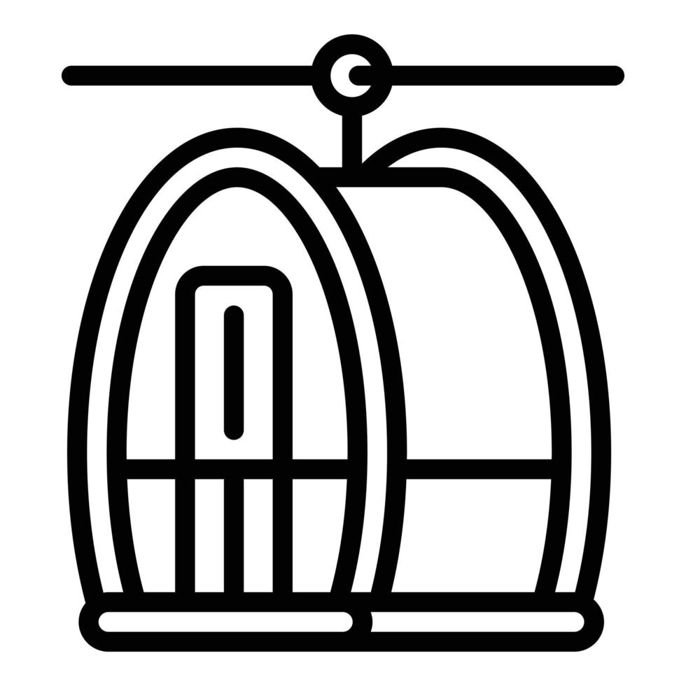 Cable car icon, outline style vector