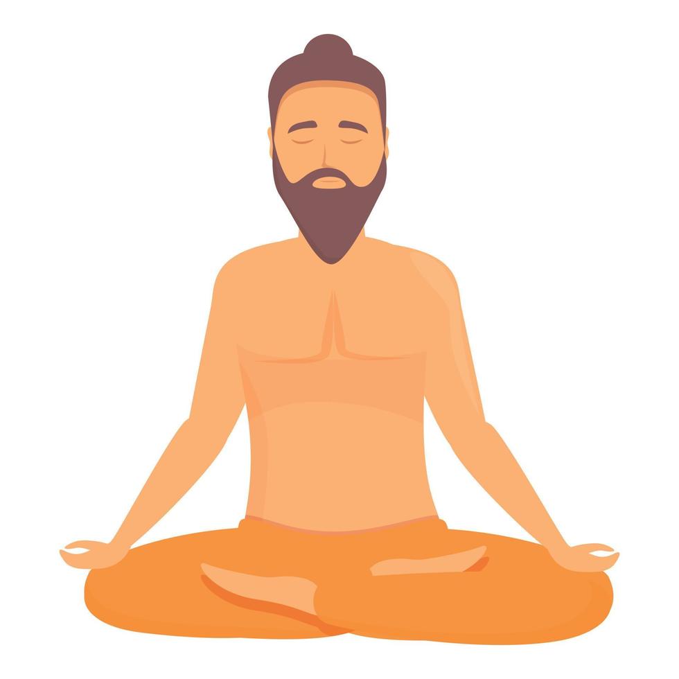 vector de dibujos animados de icono de hombre indio. pose de yoga