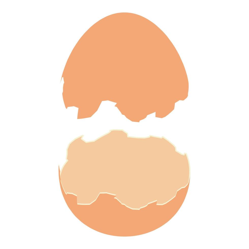 Chicken eggshell icon, isometric style vector