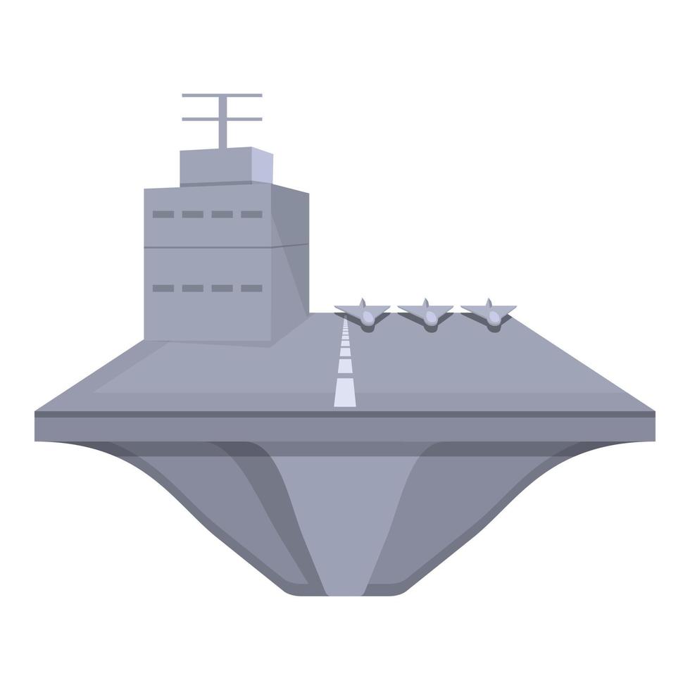 Aircraft carrier power icon, cartoon style vector