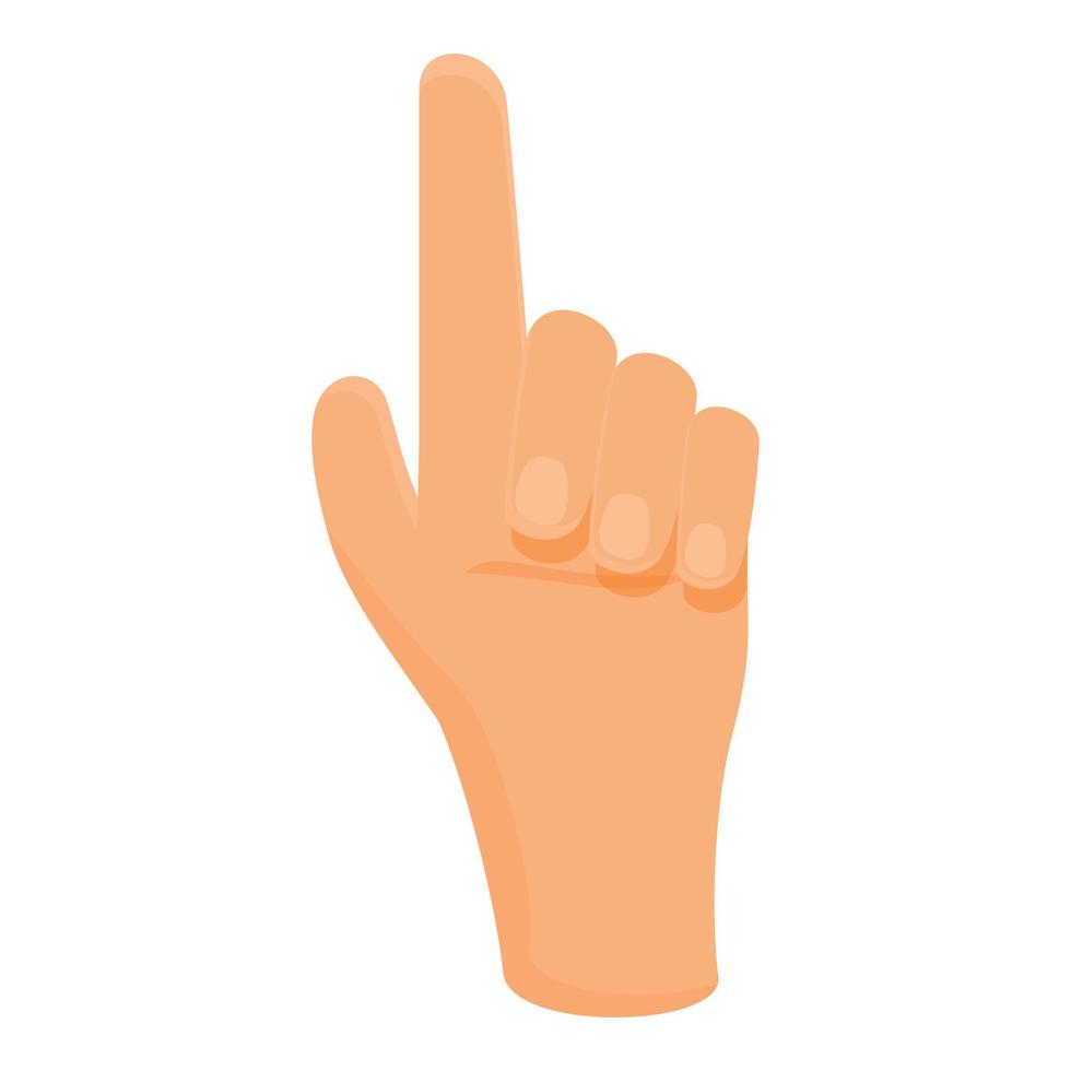 Attention hand gesture icon, cartoon style vector