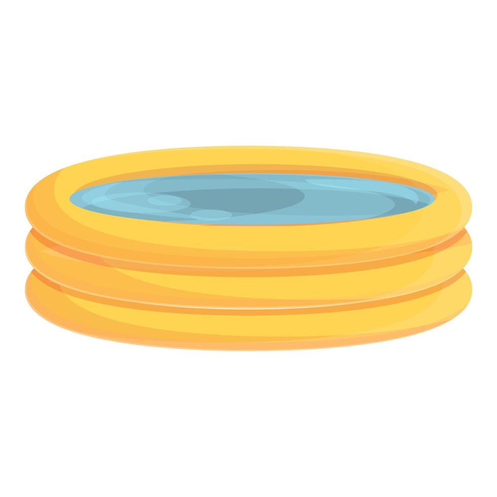 vector de dibujos animados de icono de piscina inflable para niños. nadar en la playa