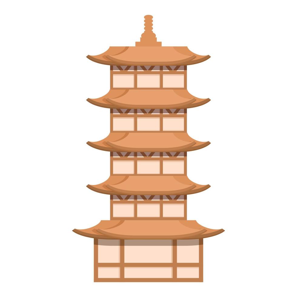 China pagoda icon cartoon vector. Asian house vector