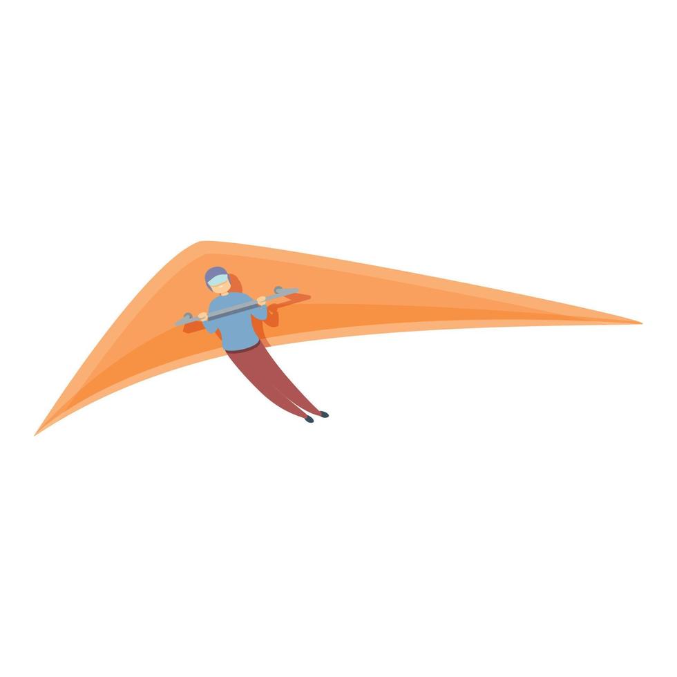 High hang glider icon, cartoon style vector