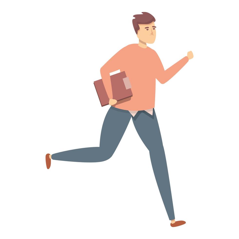 Running clerk icon cartoon vector. Late man vector