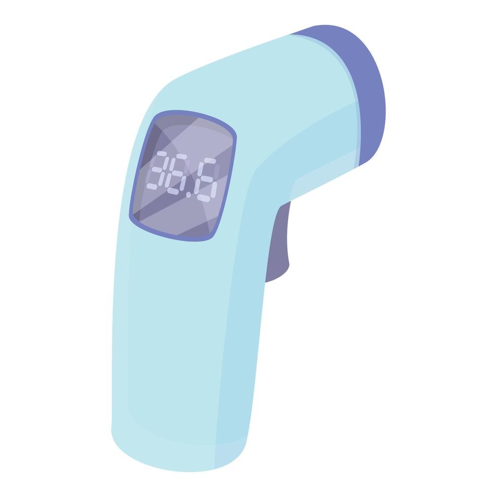 Laser touch thermometer icon, cartoon style vector