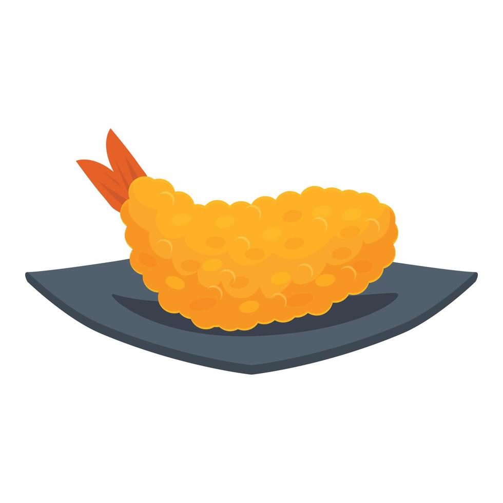 Japanese shrimp icon cartoon vector. Fried dish vector