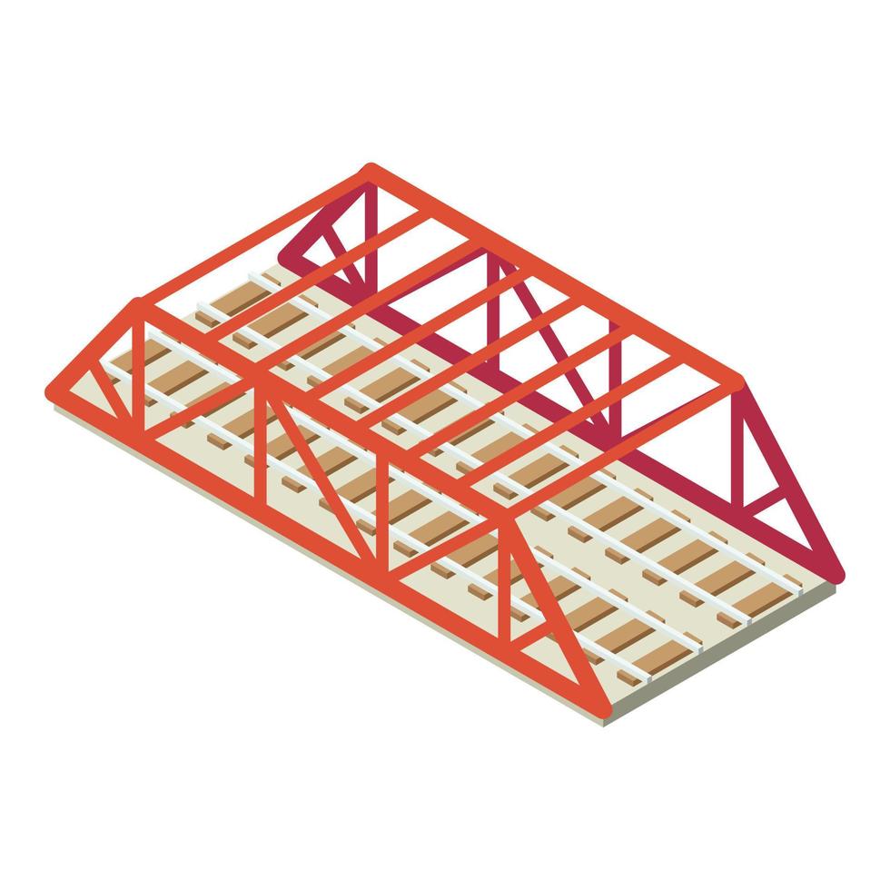 icono de doble línea ferroviaria, estilo isométrico vector