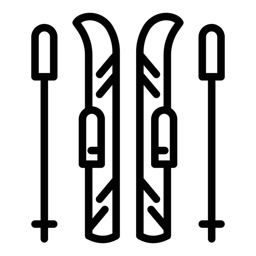 Ski equipment icon, outline style vector