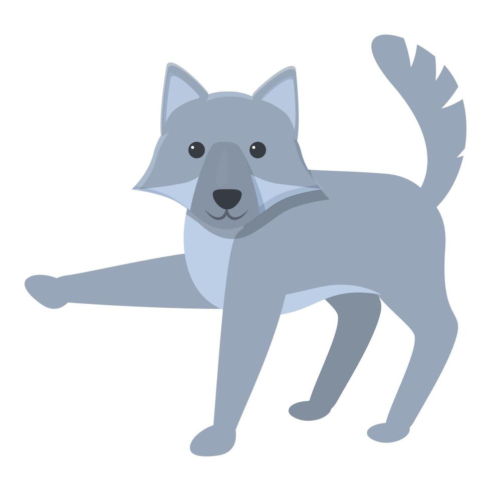 Wolf showing icon, cartoon style vector