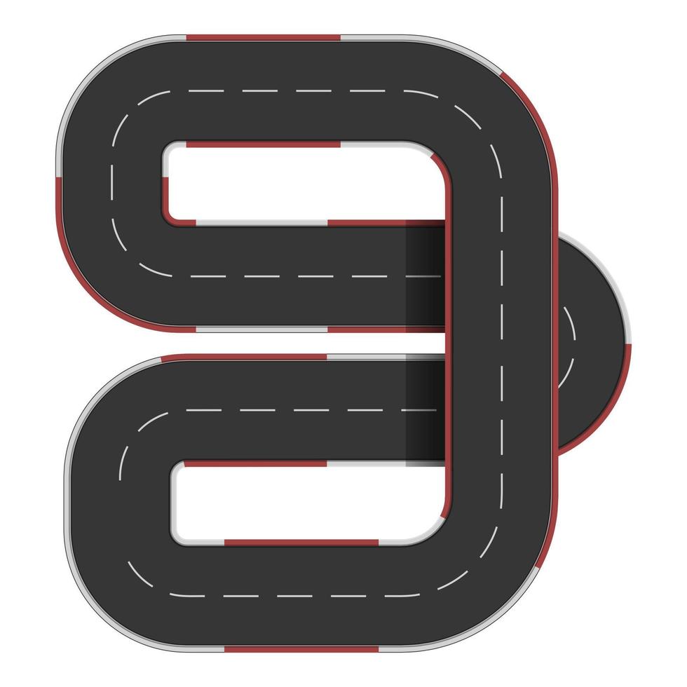vector de dibujos animados de icono de carretera de pista de carreras. carrera de coches