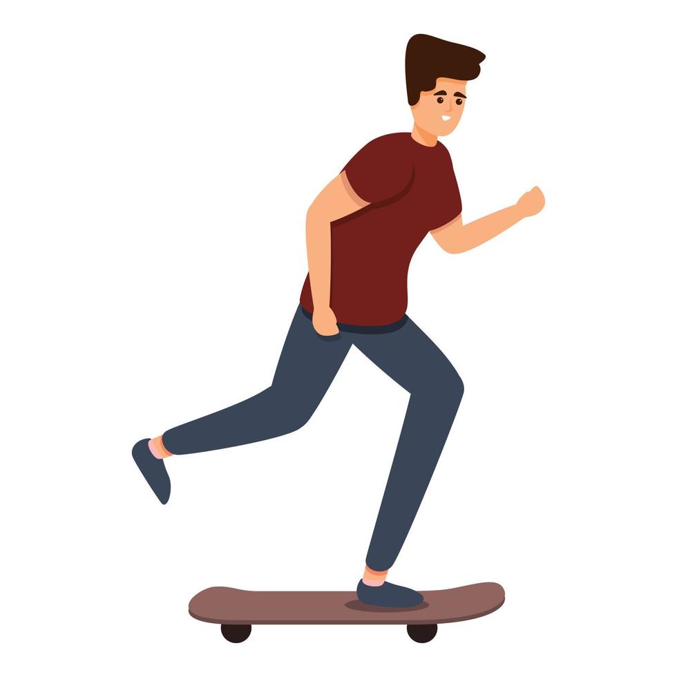 Skateboarding cool icon, cartoon style vector