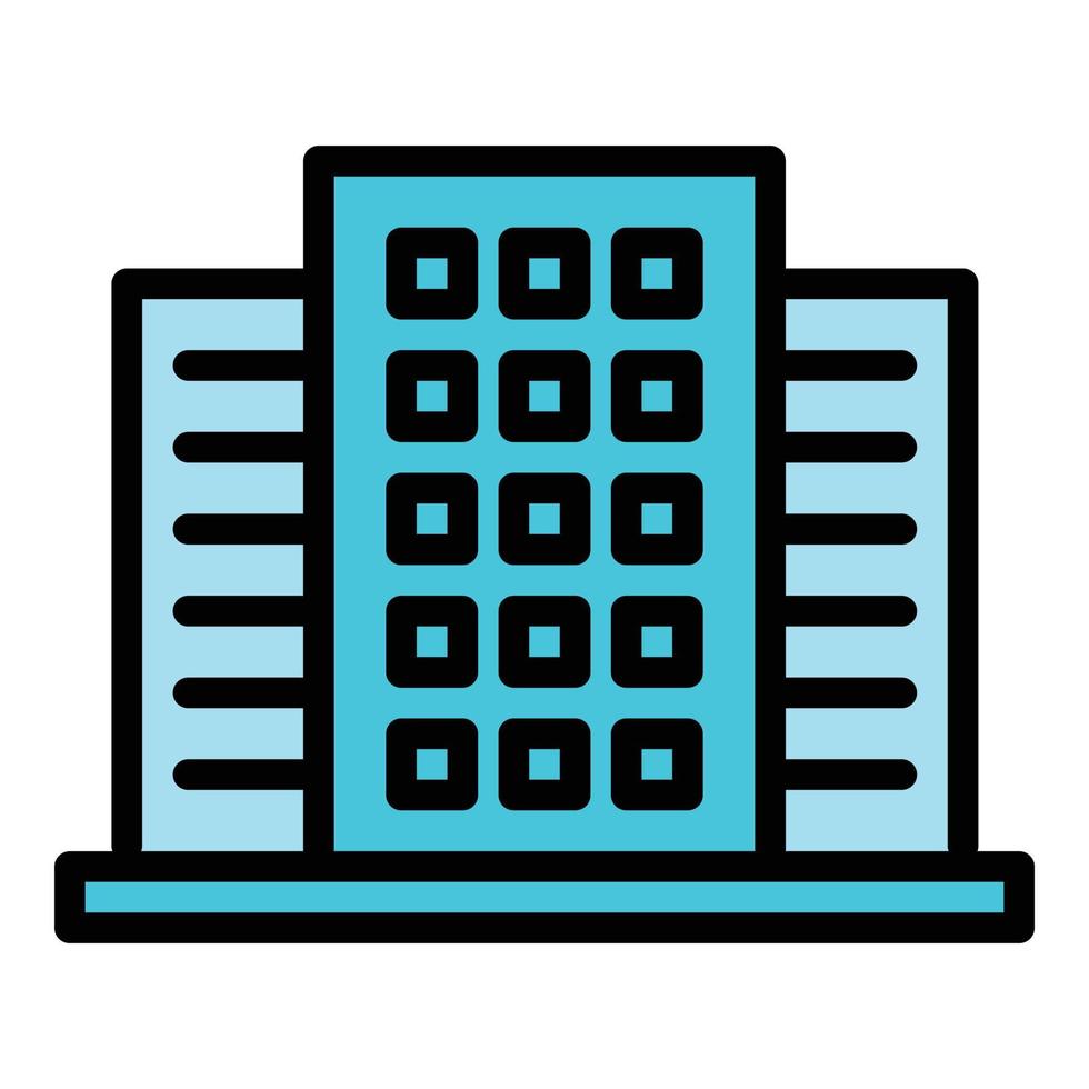 vector de esquema de icono de edificio corporativo. economia social