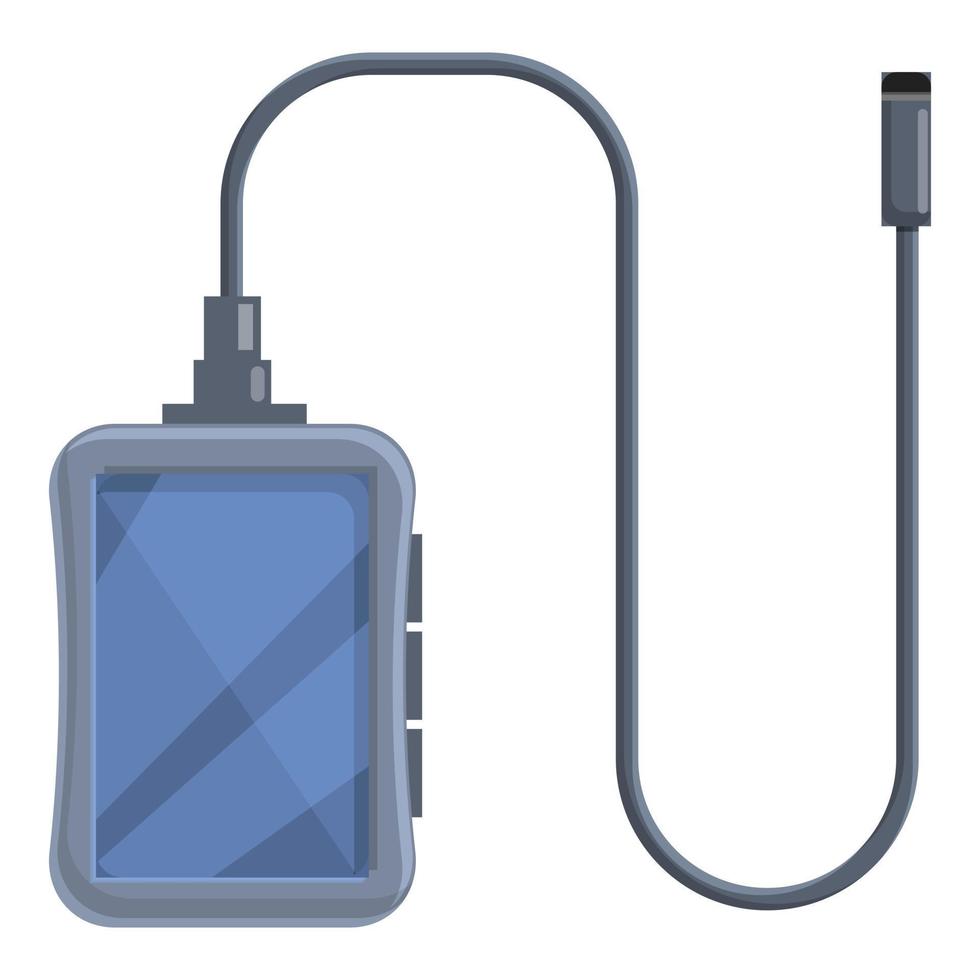 Monitor endoscope icon, cartoon style vector