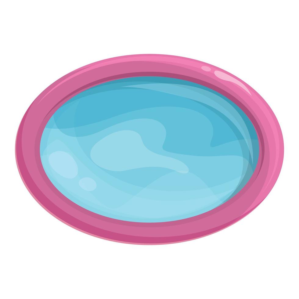 Oval inflatable pool icon cartoon vector. Swim beach vector