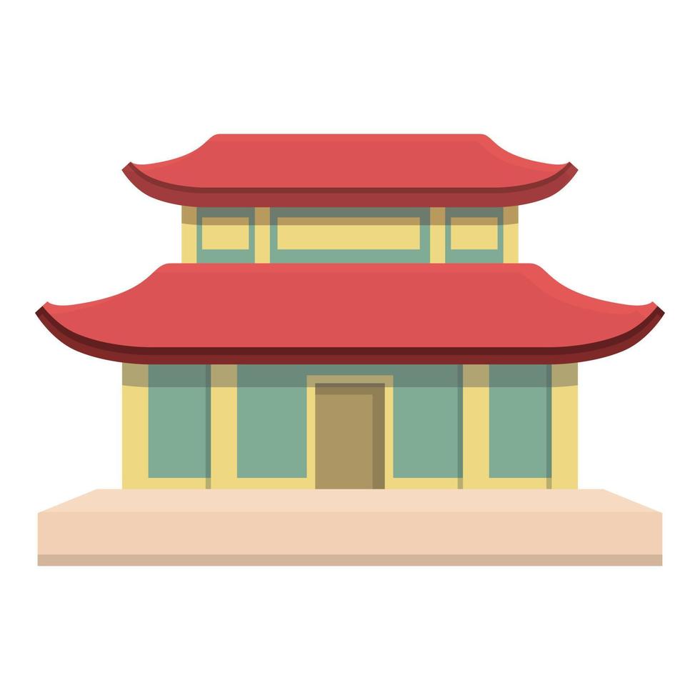 City asian house icon cartoon vector. Chinese temple vector