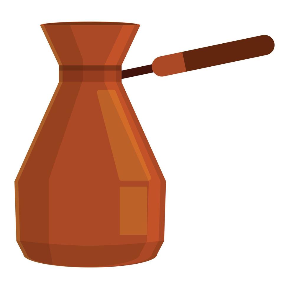 Turkish coffee pot icon, cartoon style vector