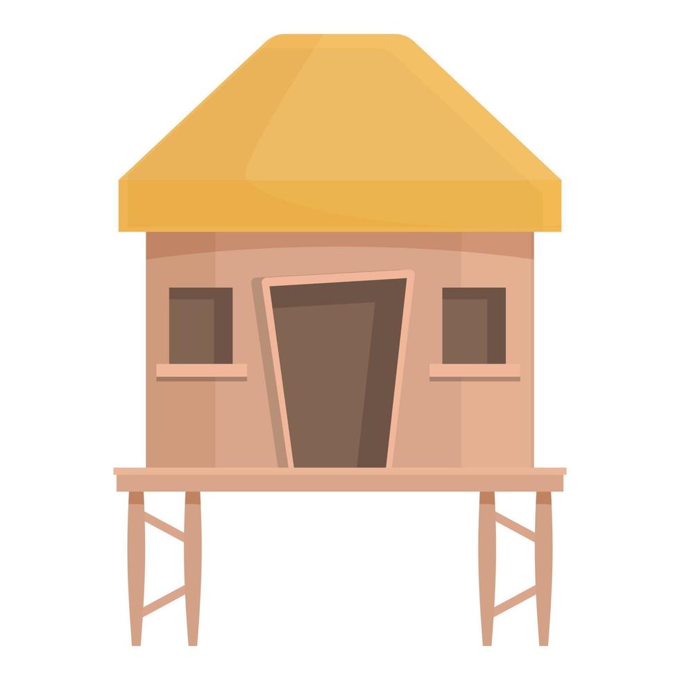 Beach bungalow icon cartoon vector. Sea house vector