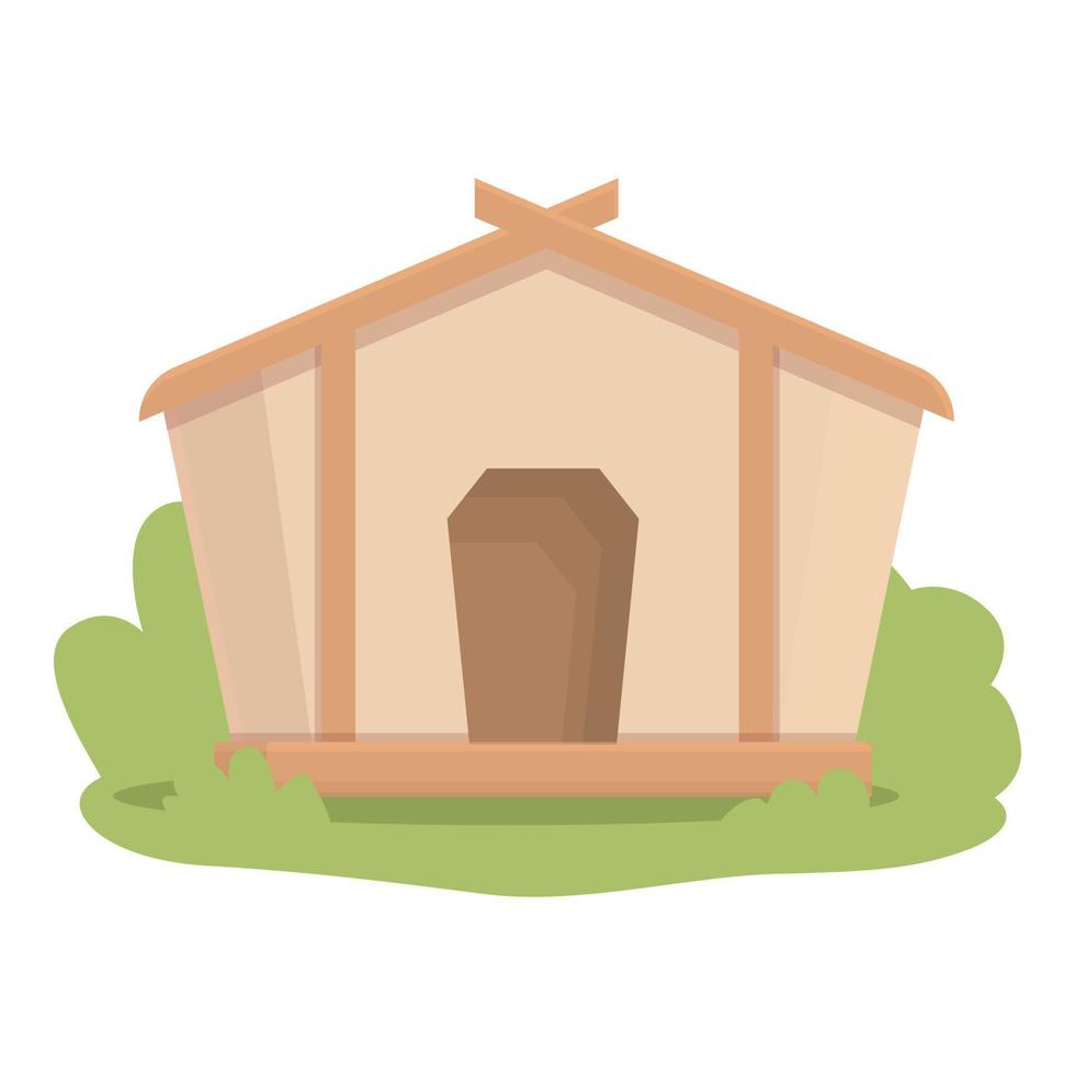 Adventure glamping icon cartoon vector. Tent house vector