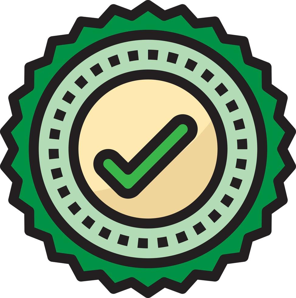 approval stamp document badge banking - filled outline icon vector