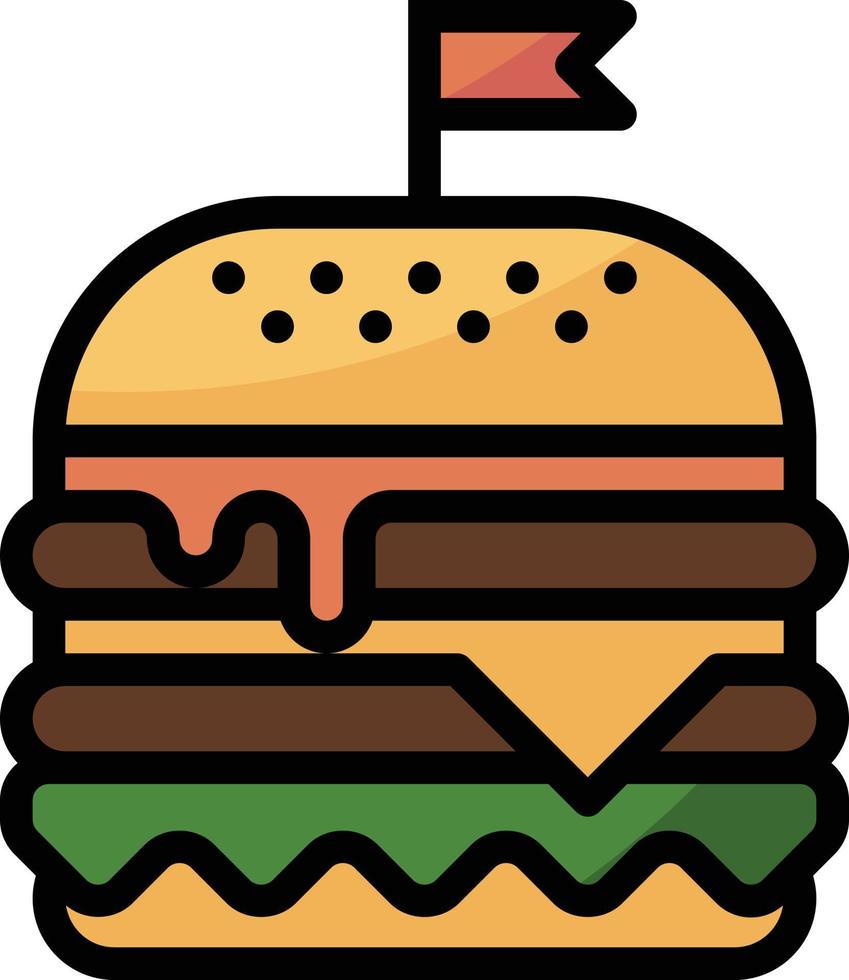 burger food cafe restaurant - filled outline icon vector