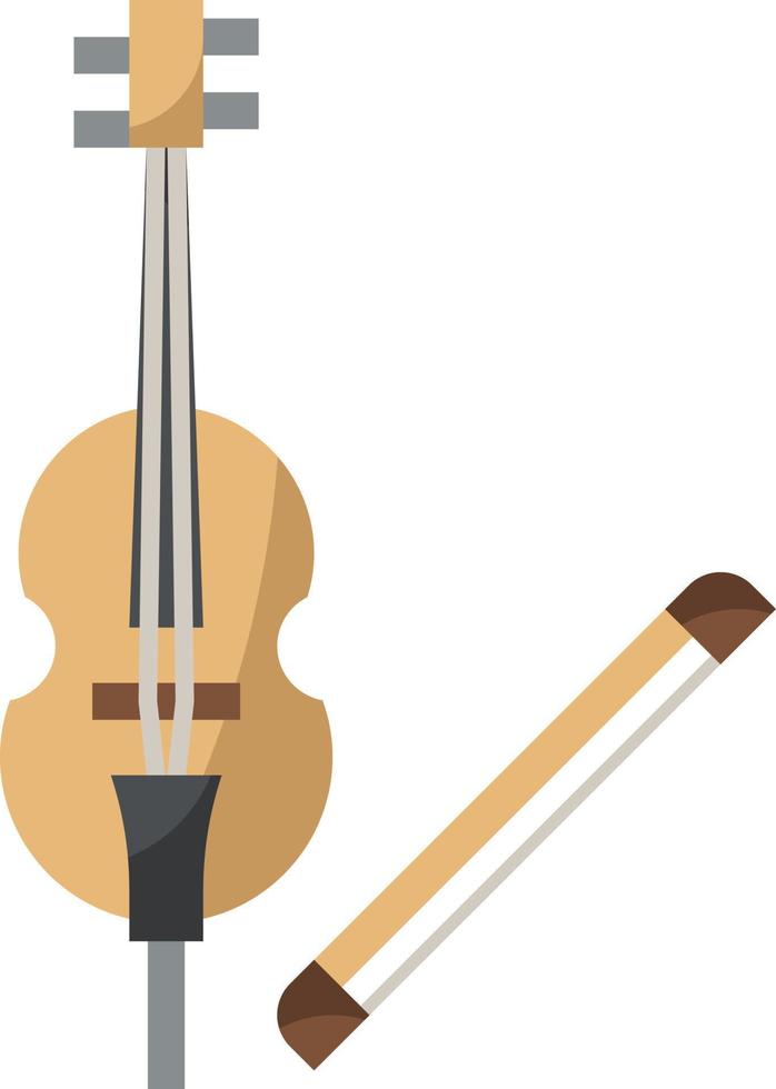 instrumento musical de violonchelo - icono plano vector